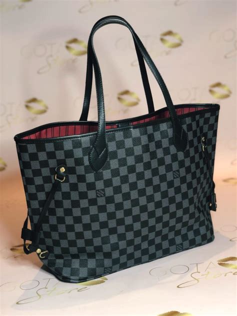 black checkered lv neverfull|Handbags .